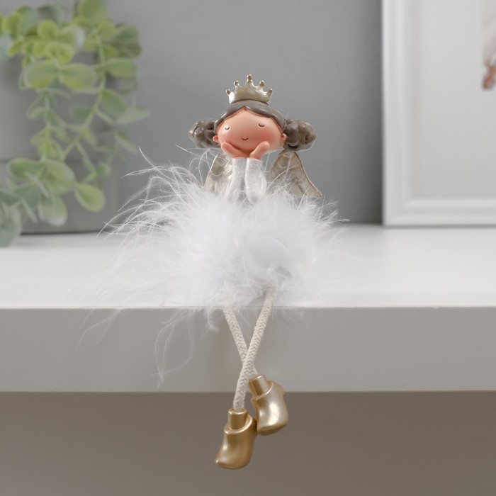 фото Сувенир полистоун "ангелочек-принцесса пушок стесняшка с длинными ножками" 9,5х5,5х4 см