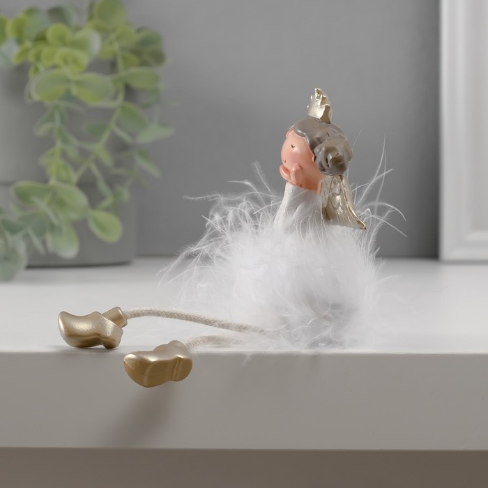 Сувенир полистоун "Ангелочек-принцесса пушок стесняшка с длинными ножками" 9,5х5,5х4 см