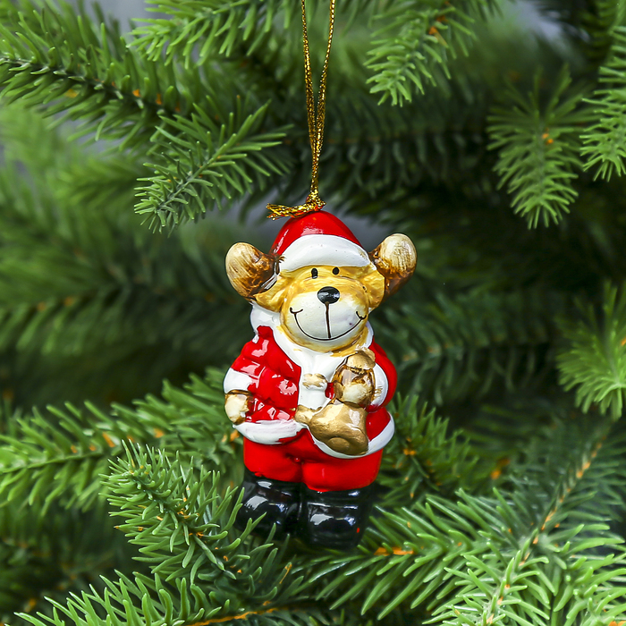 Сувенир керамика &quot;Лосик в пуховике с колокольчиком&quot; 6,5х4,2х2,5 см