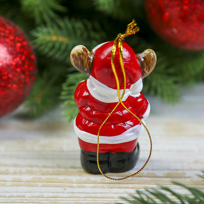 Сувенир керамика "Лосик в пуховике с колокольчиком" 6,5х4,2х2,5 см