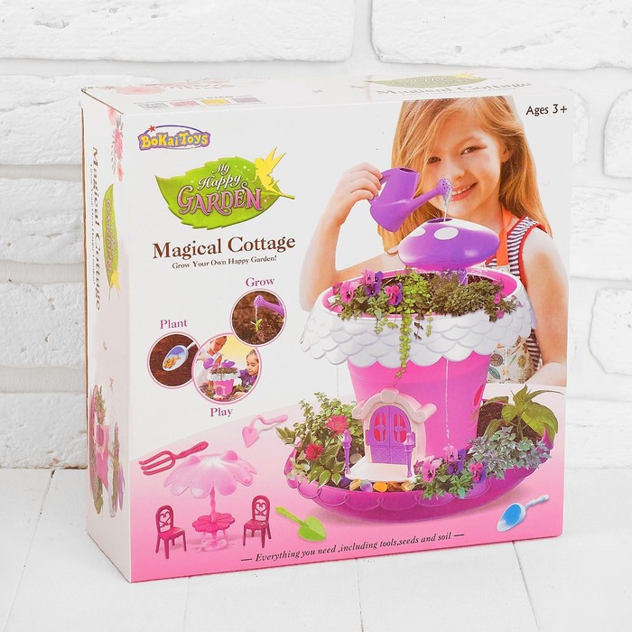 Набор для выращивания растений "Магический дом на ножках", цвет розовый