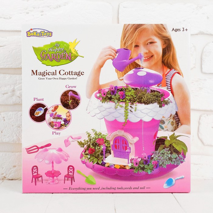 Набор для выращивания растений "Магический дом на ножках", цвет розовый