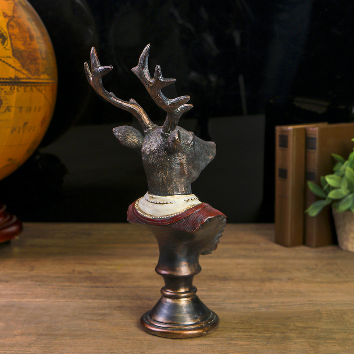 Сувенир полистоун бюст "Олень в комзоле" 32,5х13х16 см