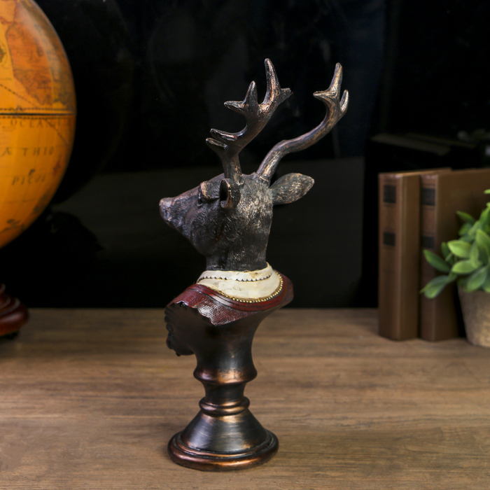 Сувенир полистоун бюст "Олень в комзоле" 32,5х13х16 см