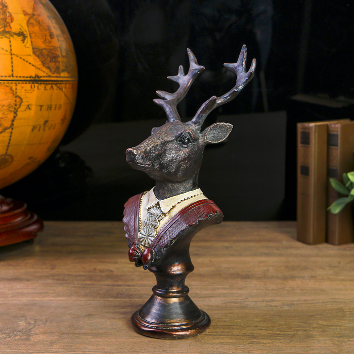 Сувенир полистоун бюст "Олень в комзоле" 32,5х13х16 см