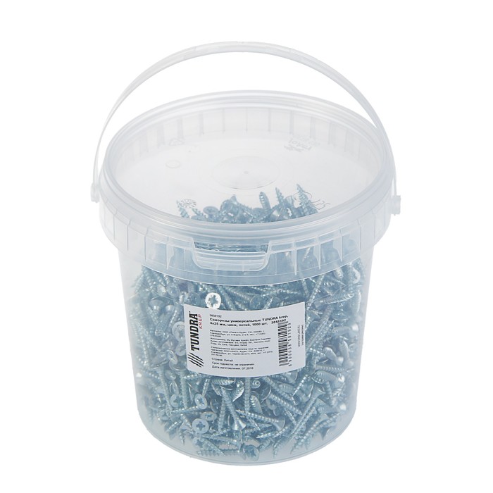 Саморезы универсальные TUNDRA krep, 4х25 мм, цинк, потай, 1000 шт.