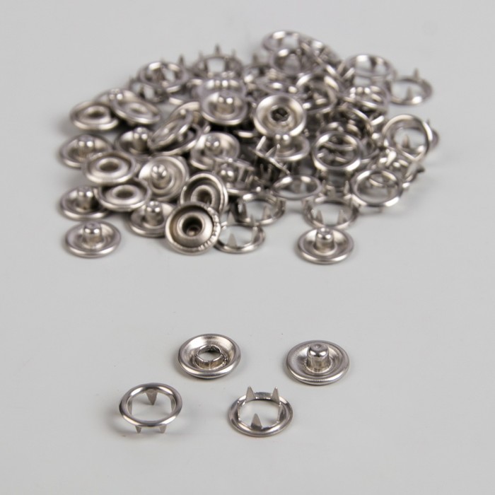 Кнопки рубашечные, d=9,5мм, 1000 шт, цвет серебряный
