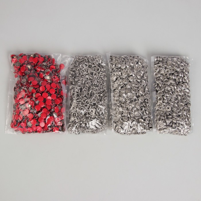 Кнопки рубашечные, закрытые, d=9,5мм, 1000 шт, цвет красный