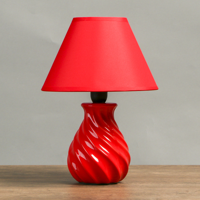 Лампа настольная Е14 25W "Спираль красная" 17х17х26 см