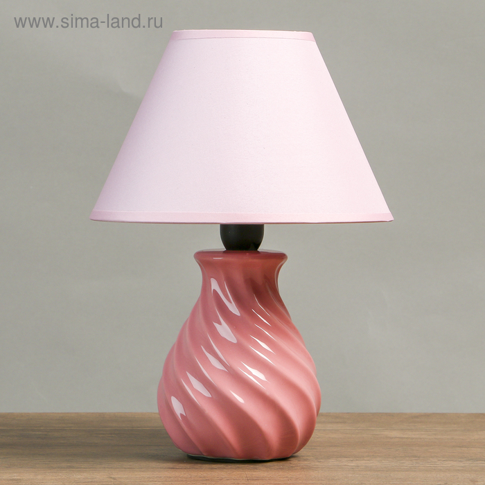 фото Лампа настольная е14 25w "спираль розовая" 17х17х26 см risalux