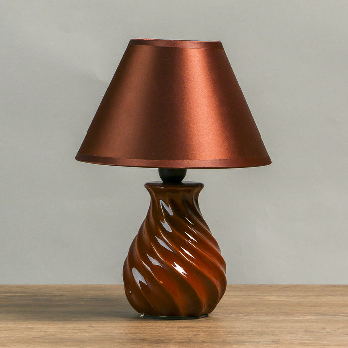 Лампа настольная Е14 25W "Спираль коричневая" 17х17х26 см