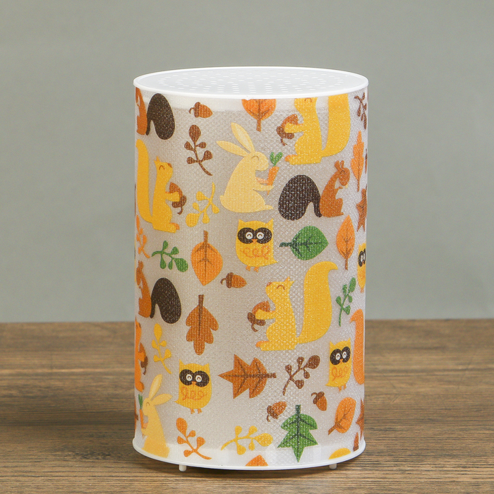 Ночник пластик "Лесные зверята" от батареек CR2032х1 7,1х7,1х11,3 см