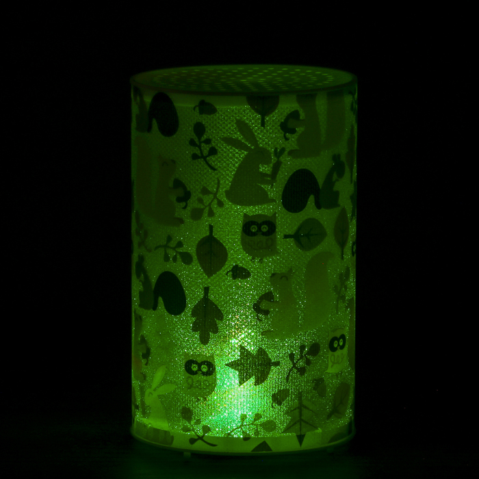 Ночник пластик "Лесные зверята" от батареек CR2032х1 7,1х7,1х11,3 см