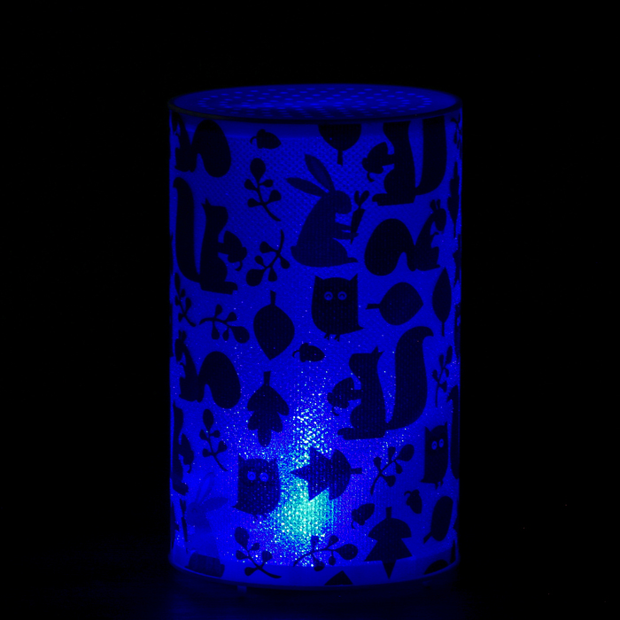 Ночник пластик "Лесные зверята" от батареек CR2032х1 7,1х7,1х11,3 см