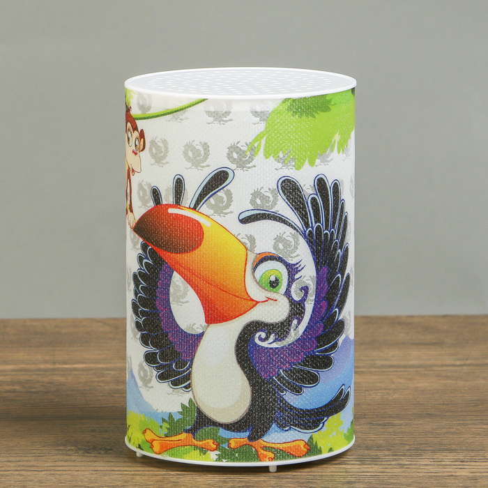 Ночник пластик "Тукан и обезьяна" от батареек CR2032х1 7,1х7,1х11,3 см