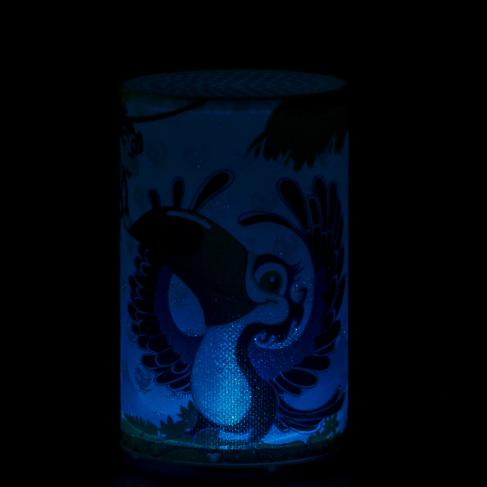 Ночник пластик "Тукан и обезьяна" от батареек CR2032х1 7,1х7,1х11,3 см