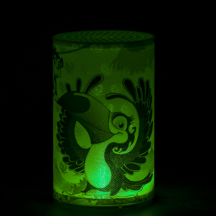 Ночник пластик "Тукан и обезьяна" от батареек CR2032х1 7,1х7,1х11,3 см