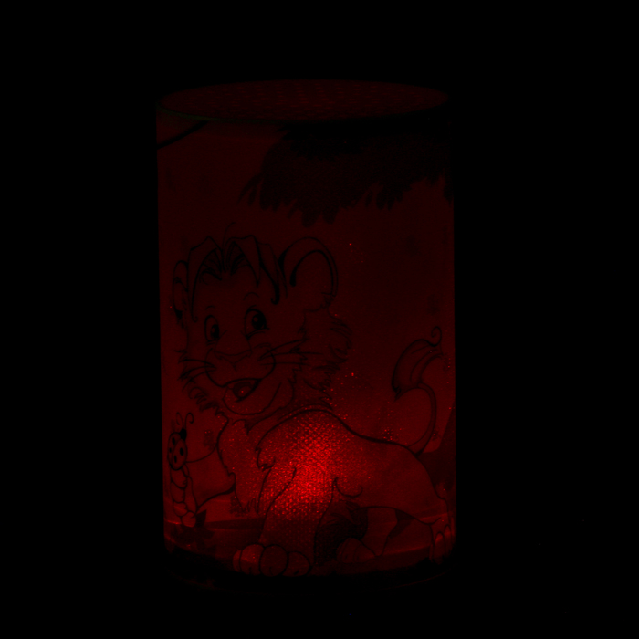 Ночник пластик "Лев и обезьяна" от батареек CR2032х1 7,1х7,1х11,3 см