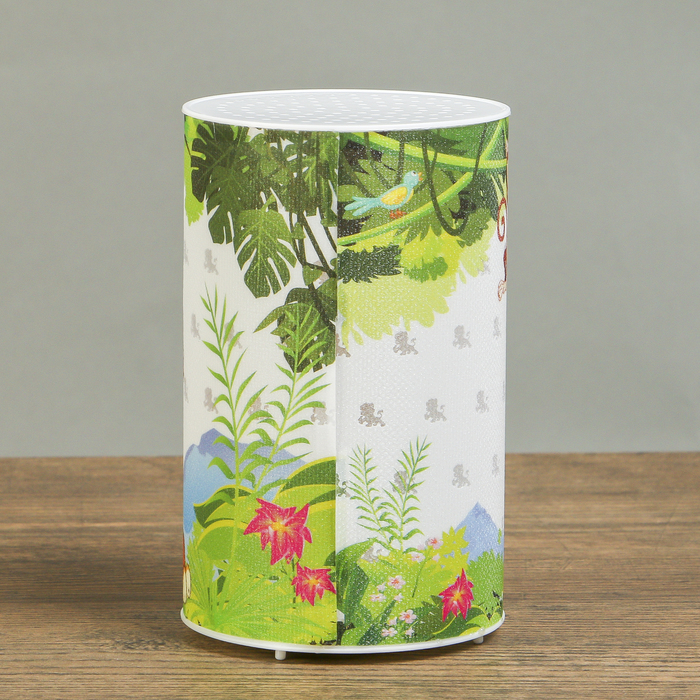 Ночник пластик "Лев и обезьяна" от батареек CR2032х1 7,1х7,1х11,3 см