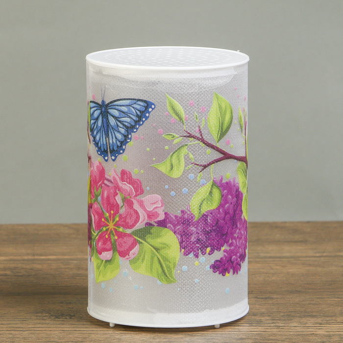 Ночник пластик "Птичка и бабочка" от батареек CR2032х1 7,1х7,1х11,3 см