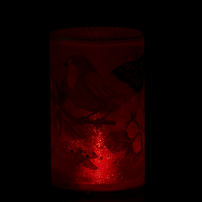 Ночник пластик "Птичка и бабочка" от батареек CR2032х1 7,1х7,1х11,3 см