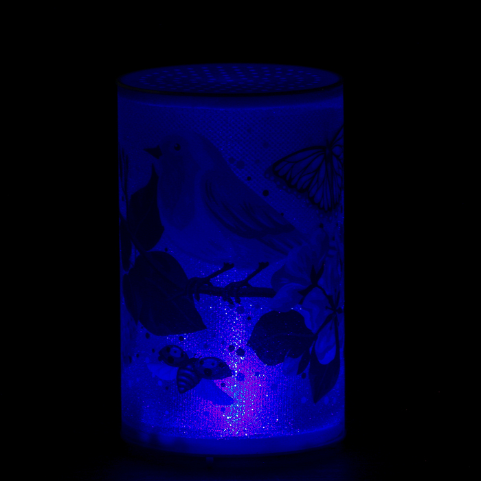 Ночник пластик "Птичка и бабочка" от батареек CR2032х1 7,1х7,1х11,3 см