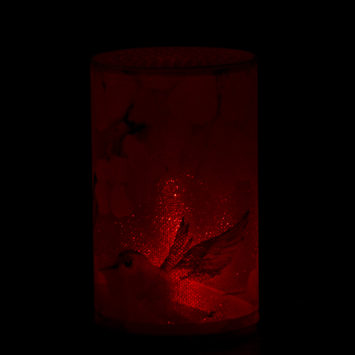 Ночник пластик "Колибри и цветы" от батареекCR2032х1 7,1х7,1х11,3 см