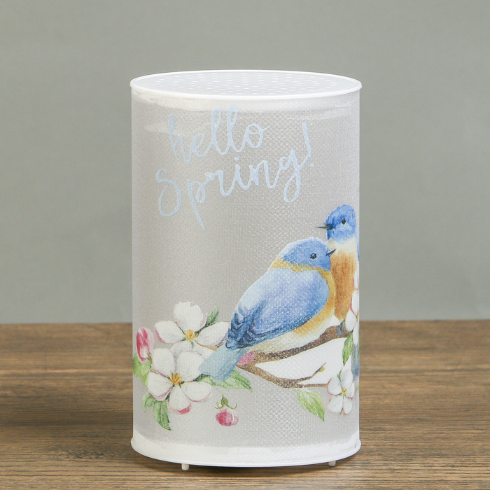 Ночник пластик "Синички" от батареек CR2032х1 7,1х7,1х11,3 см