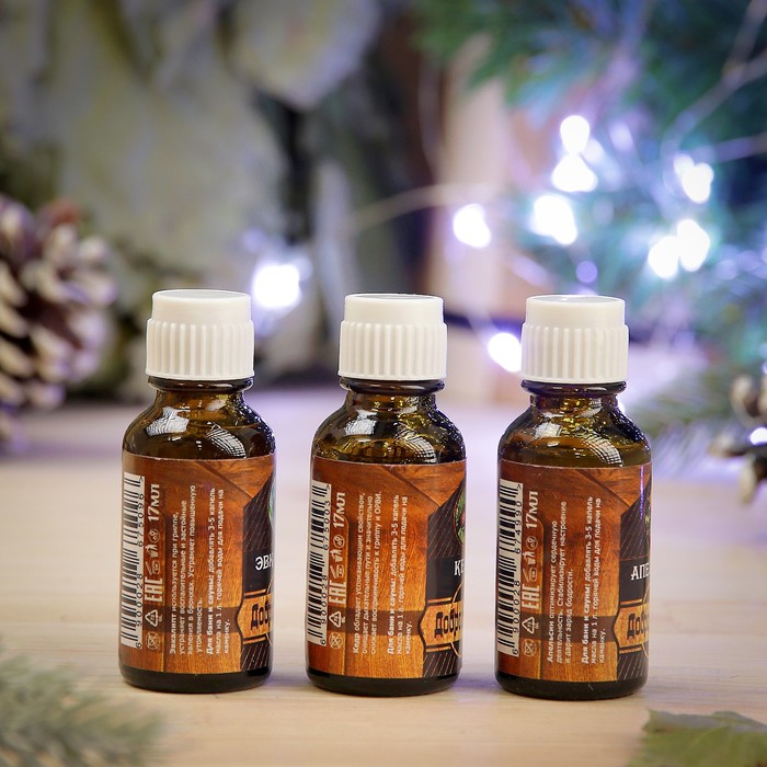 Набор эфирных масел "Русская душа", 3 шт по 17 мл, "Добропаровъ", новогодняя серия