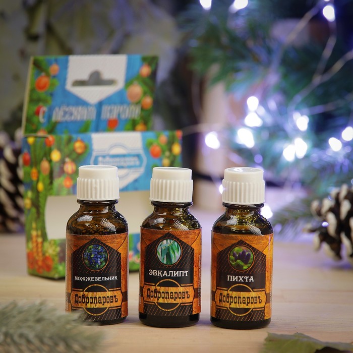 Набор эфирных масел "С Лёгким паром", 3 шт по 17 мл, "Добропаровъ", новогодняя серия