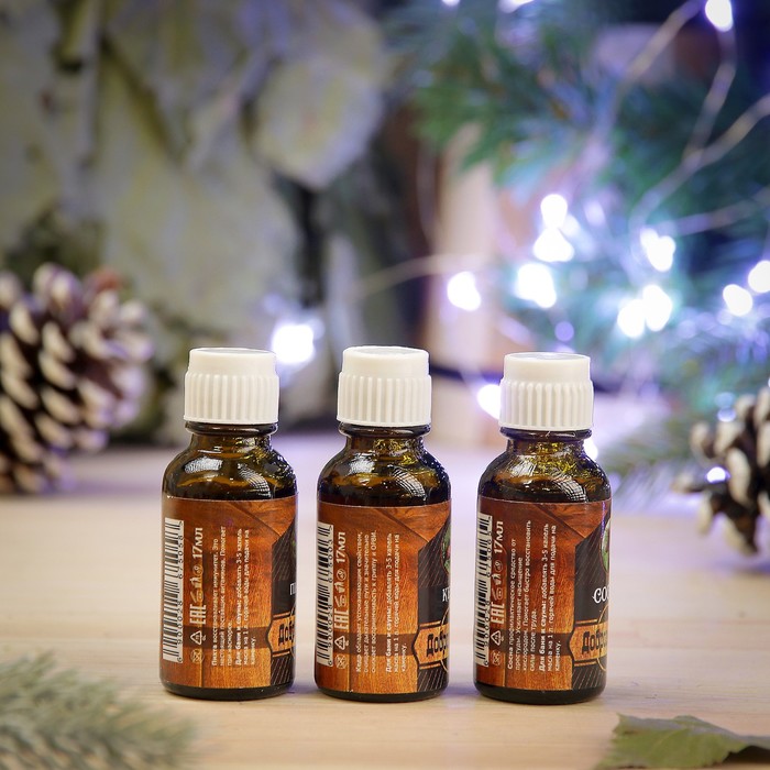 Набор эфирных масел "Лесной дар", 3 шт по 17 мл, "Добропаровъ", новогодняя серия