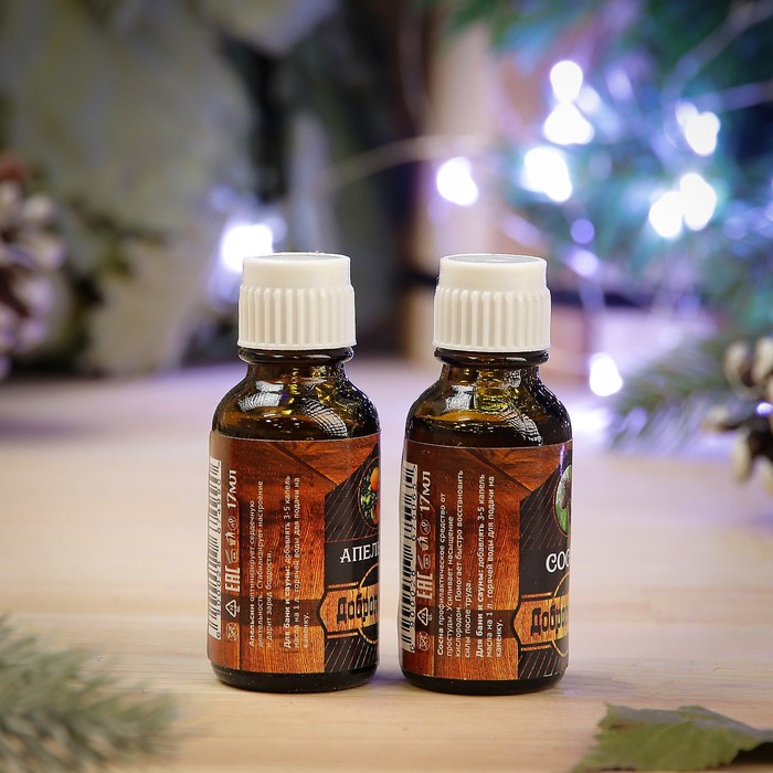 Набор эфирных масел "Банный дух", 2 шт по 17 мл, "Добропаровъ", новогодняя серия