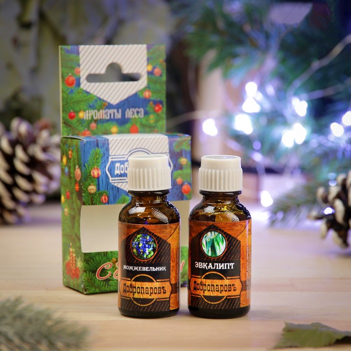 Набор эфирных масел "Ароматы леса", 2 шт по 17 мл, "Добропаровъ", новогодняя серия