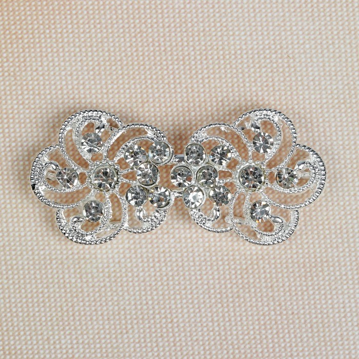 Декоративная застёжка, 6х3см, цвет серебряный