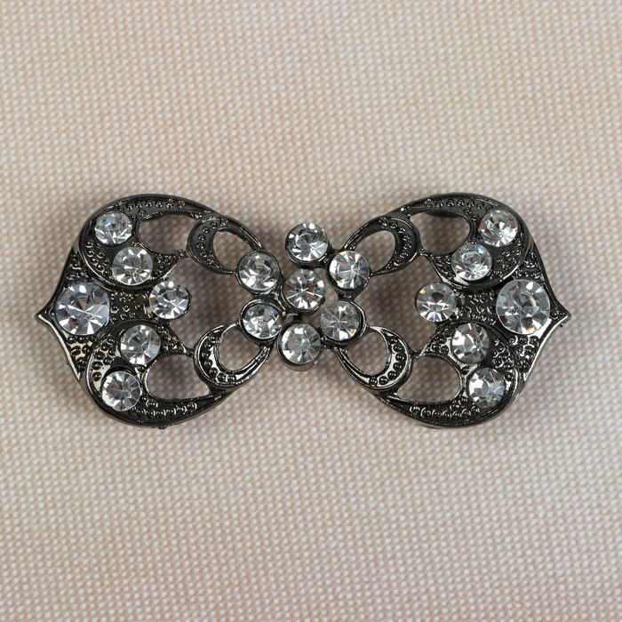 Декоративная застёжка, 7х3см, цвет чёрный