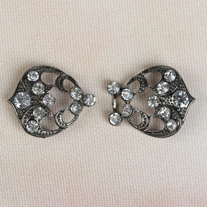 Декоративная застёжка, 7х3см, цвет чёрный