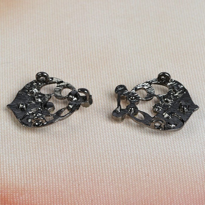 Декоративная застёжка, 7х3см, цвет чёрный