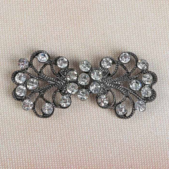 Декоративная застёжка, 7х3см, цвет чёрный