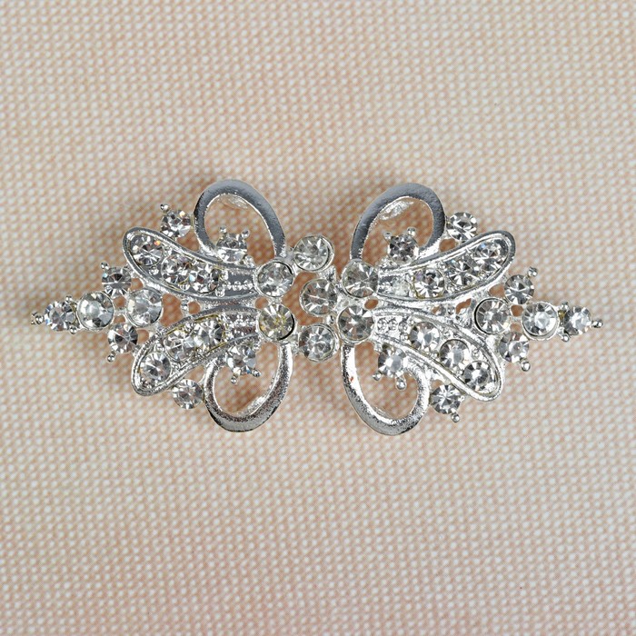 Декоративная застёжка, 6х2,5см, цвет серебряный