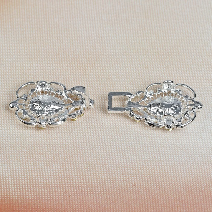 Декоративная застёжка, 7,5х2см, цвет серебряный