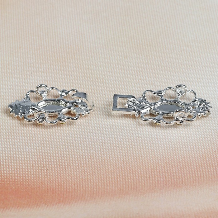 Декоративная застёжка, 7,5х2,5см, цвет серебряный