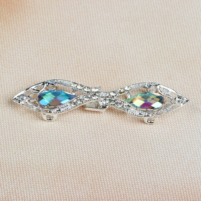 Декоративная застёжка, 8х2см, цвет серебряный