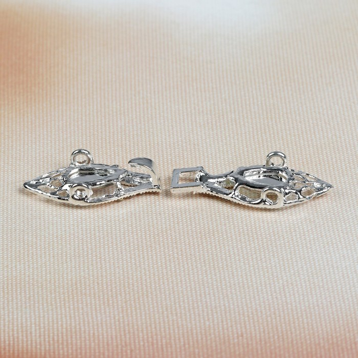 Декоративная застёжка, 8х2см, цвет серебряный