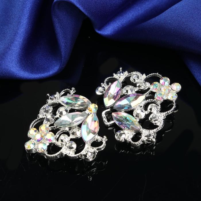 Декоративная застёжка, 7х4см, цвет серебряный