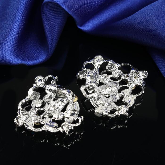 Декоративная застёжка, 7х4см, цвет серебряный