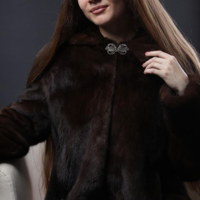 Декоративная застёжка, 7х3,5см, цвет серебряный