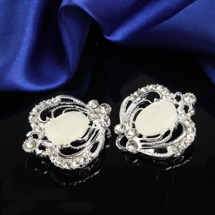 Декоративная застёжка, 7х3,5см, цвет серебряный