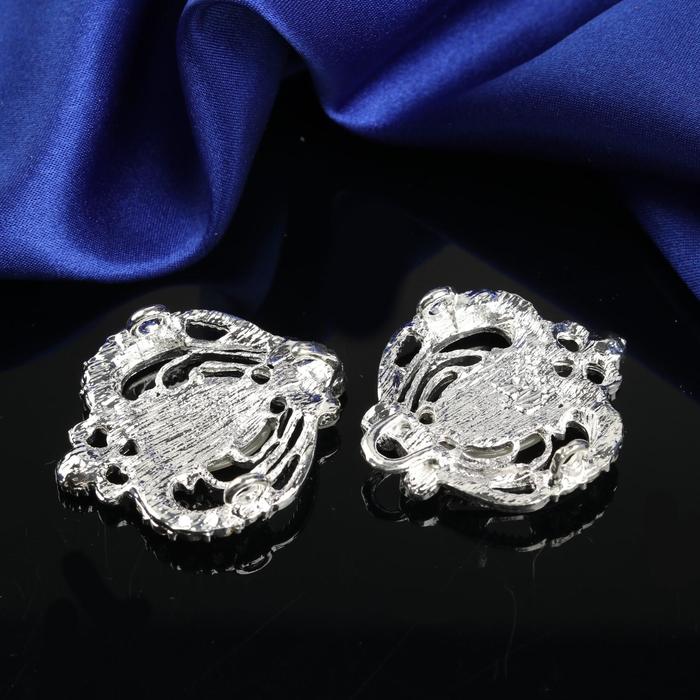 Декоративная застёжка, 7х3,5см, цвет серебряный