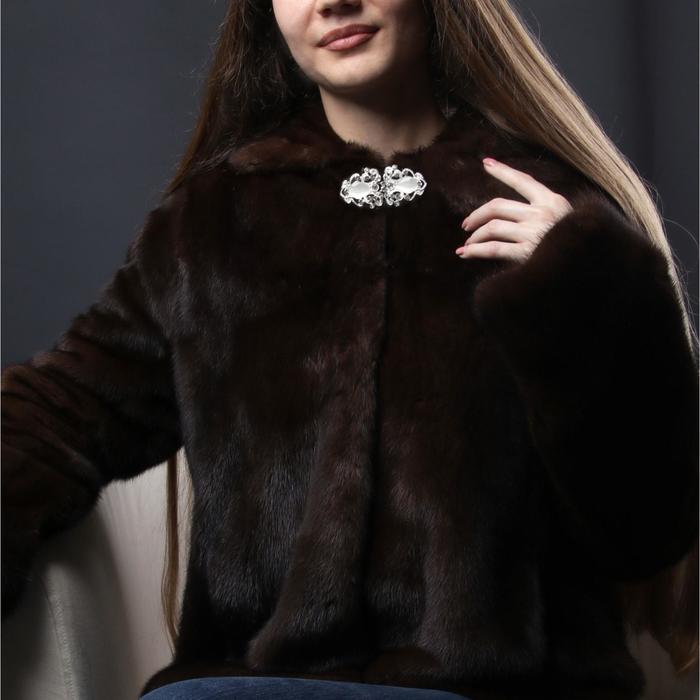 Декоративная застёжка, 7х3,5см, цвет серебряный