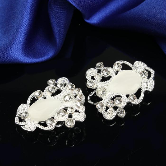 Декоративная застёжка, 7х3,5см, цвет серебряный